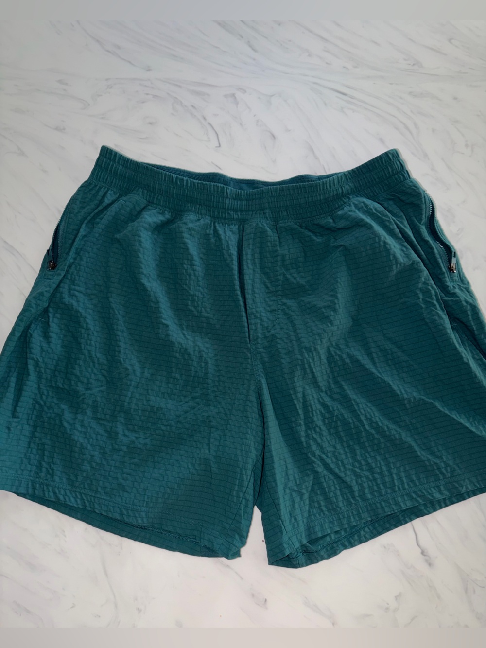 Lululemon Pace Breaker 6.5" athletic elastic waist pull on shorts xl teal green